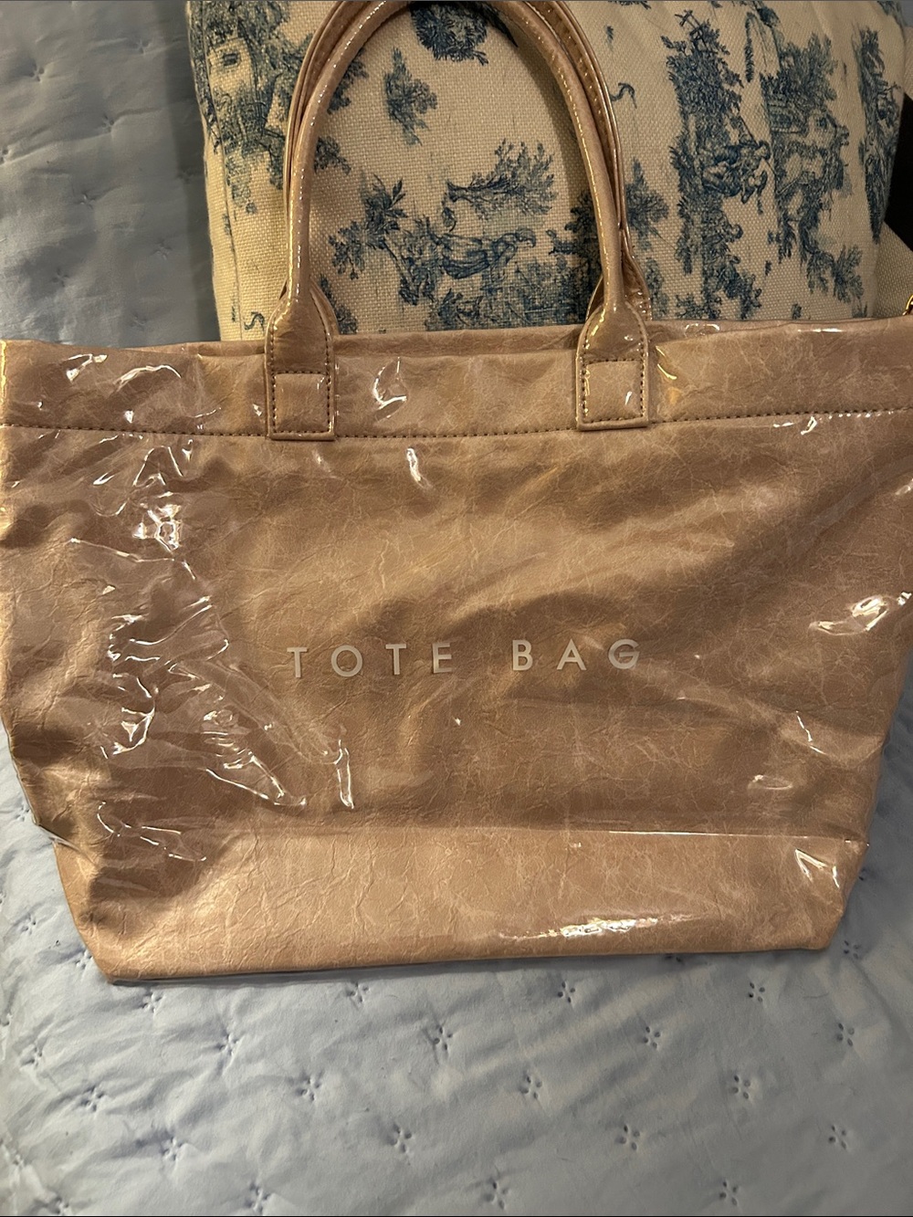totes Glossy Taupe Tote Bag